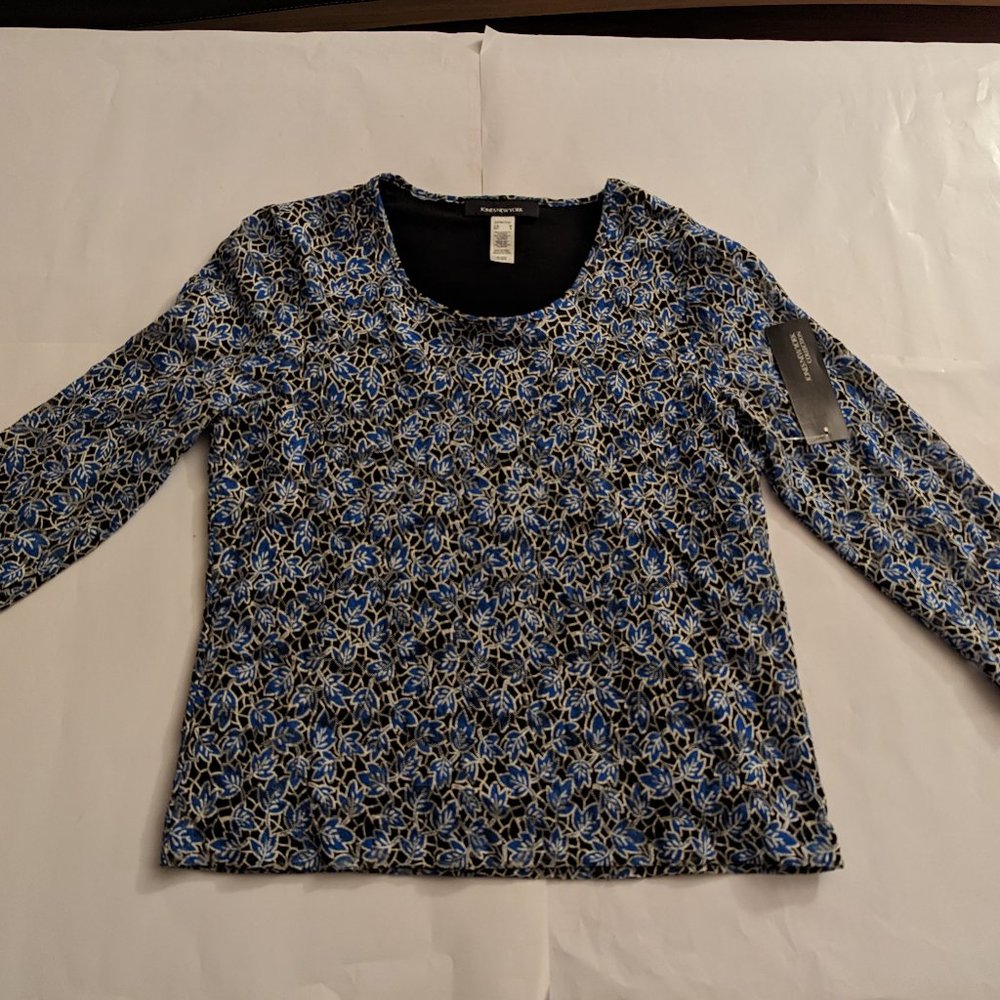 Jones New York Floral Mesh Top
